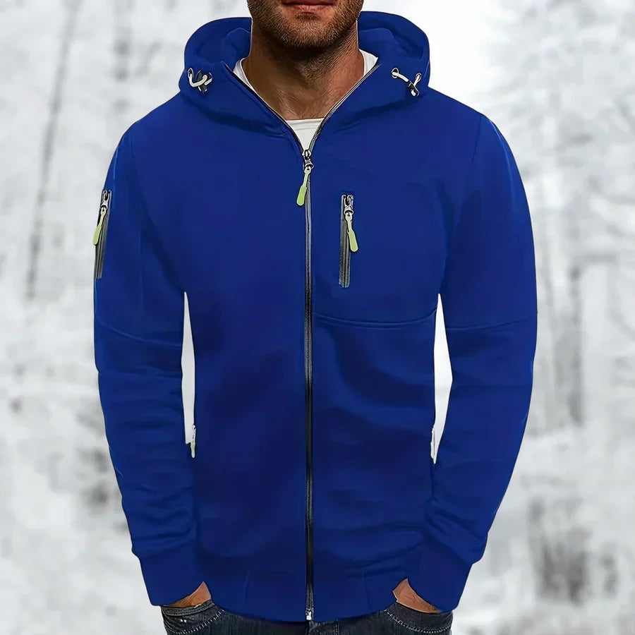 Hommes | Men's Jacket | Full Zip with Multiple Pockets Blue