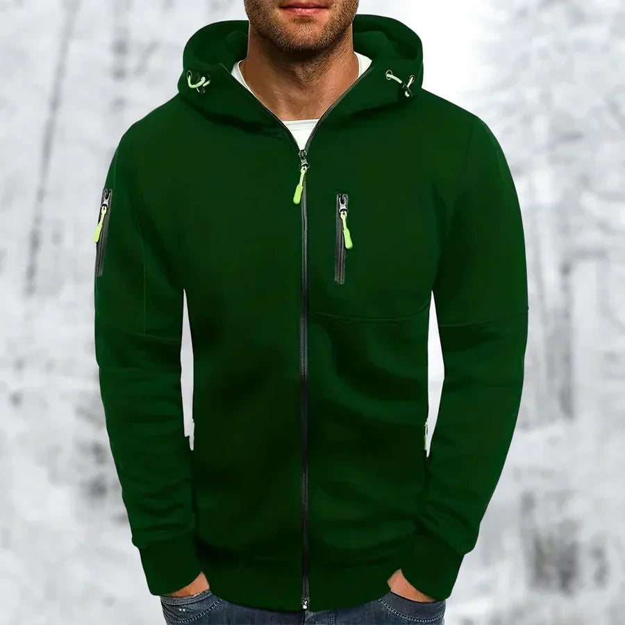 Hommes | Men's Jacket | Full Zip with Multiple Pockets Green