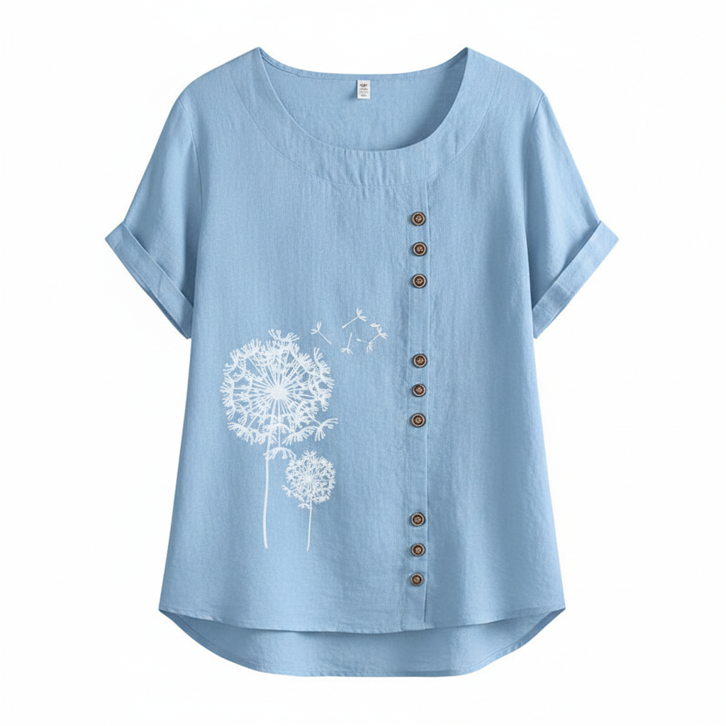 Veda | Women’s Casual Blouse – Chic Artisan Ease & Refined Slimming Silhouette