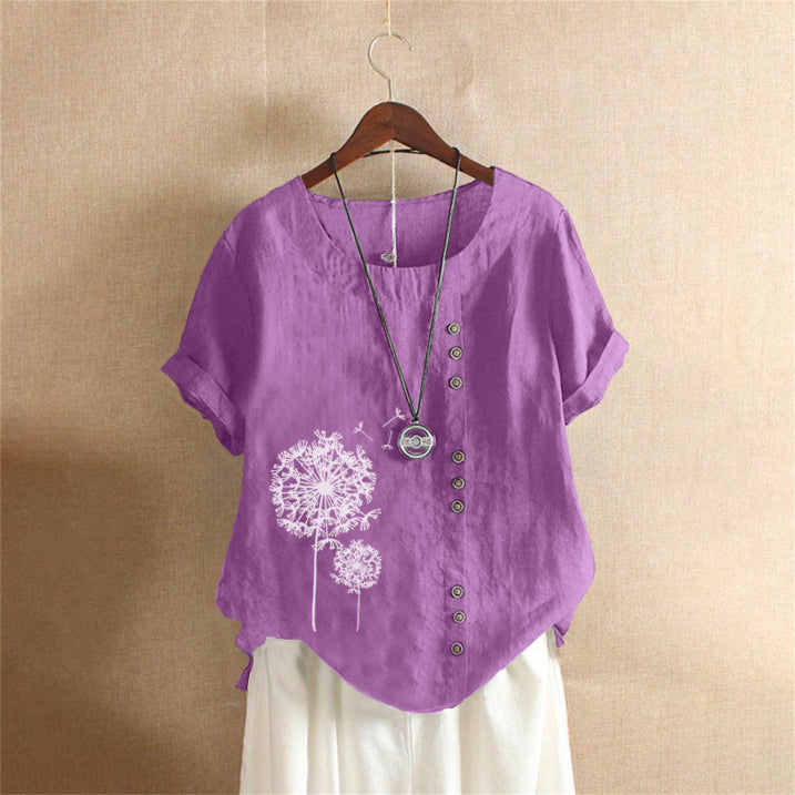 Veda | Women’s Casual Blouse – Chic Artisan Ease & Refined Slimming Silhouette purple