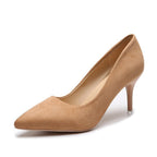 Luma | Women's Pointed Stiletto Heels – High-Gloss Finish & Elegant High Heel Design khaki