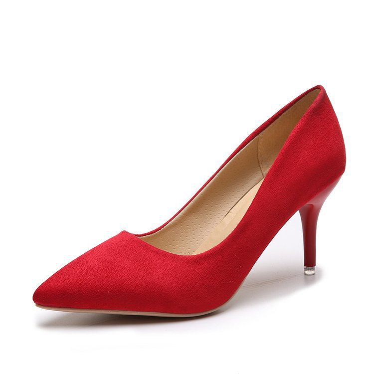 Luma | Women's Pointed Stiletto Heels – High-Gloss Finish & Elegant High Heel Design red