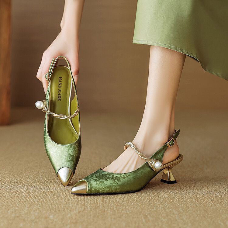 Savana | Women’s Kitten Heels – Chic Pointed-Toe Slingback & Refined All-Day Elegance Black