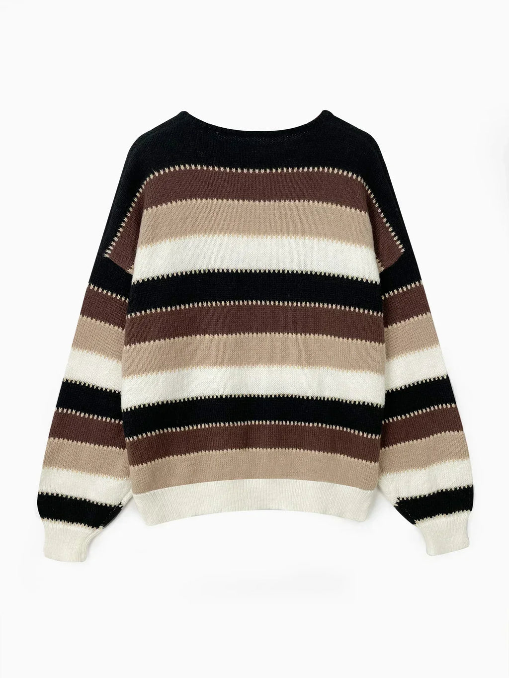 Flōre | Women's Striped Loose Fit Sweater - Oversized Knit Pullover & Slouchy Jumper