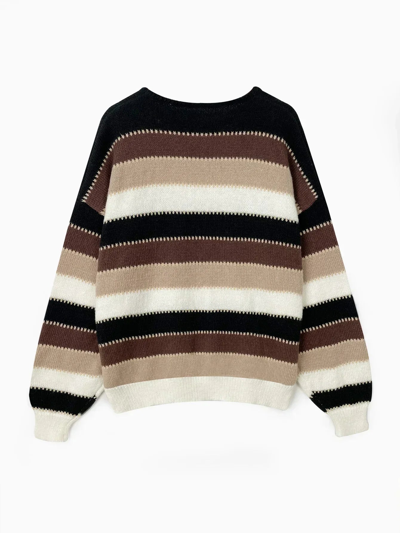 Flōre | Women's Striped Loose Fit Sweater - Oversized Knit Pullover & Slouchy Jumper