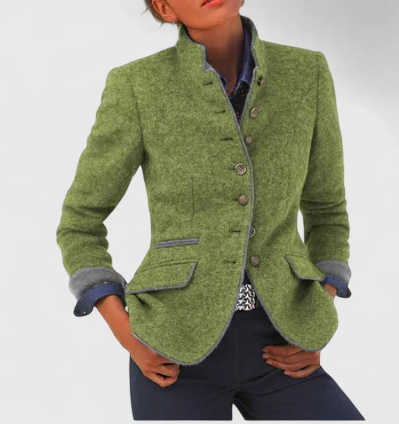 Umami | Women’s Formal Cardigan with Button Placket Green