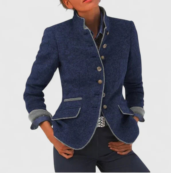 Umami | Women’s Formal Cardigan with Button Placket Blue