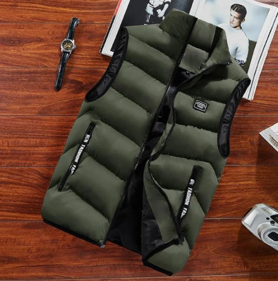 Wilshire | Men’s Puffer Vest Jacket Olive Green