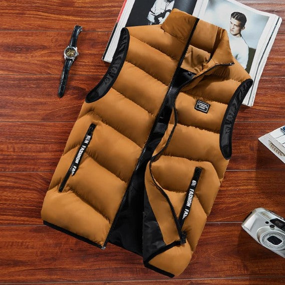 Wilshire | Men’s Puffer Vest Jacket Brown
