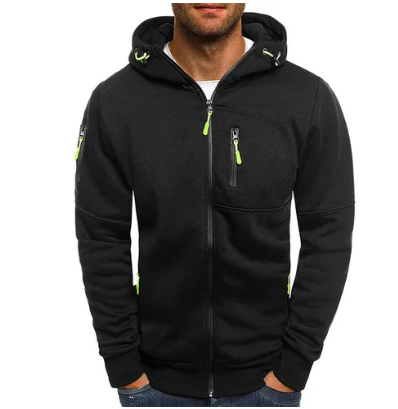 Hommes | Zip Fleece Jacket for Men | Ideal for Everyday Use Black