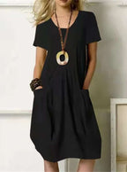 Chāme | Sculpting Stylish Knee-Length Dress – Chic Artisan Grace & Refined Slimming Silhouette Black
