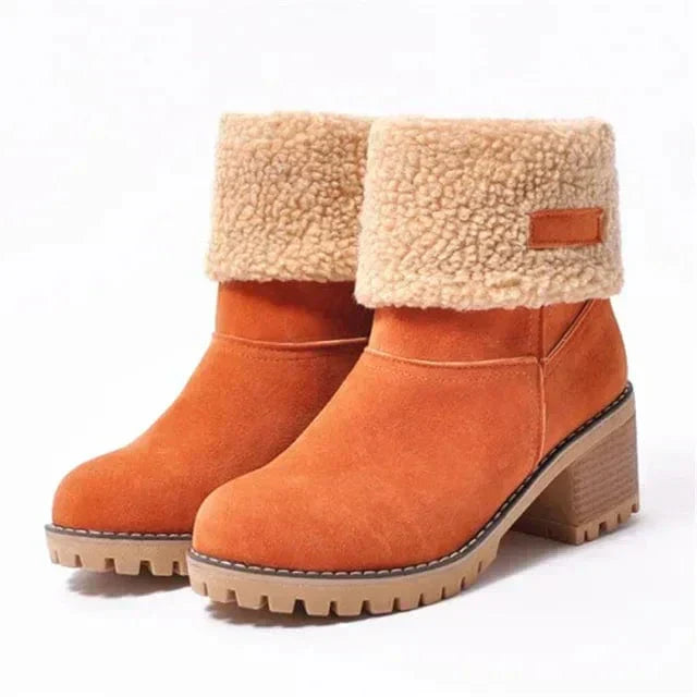 Zahara | Winter Boots for Women | Wool Mid-Calf Orange