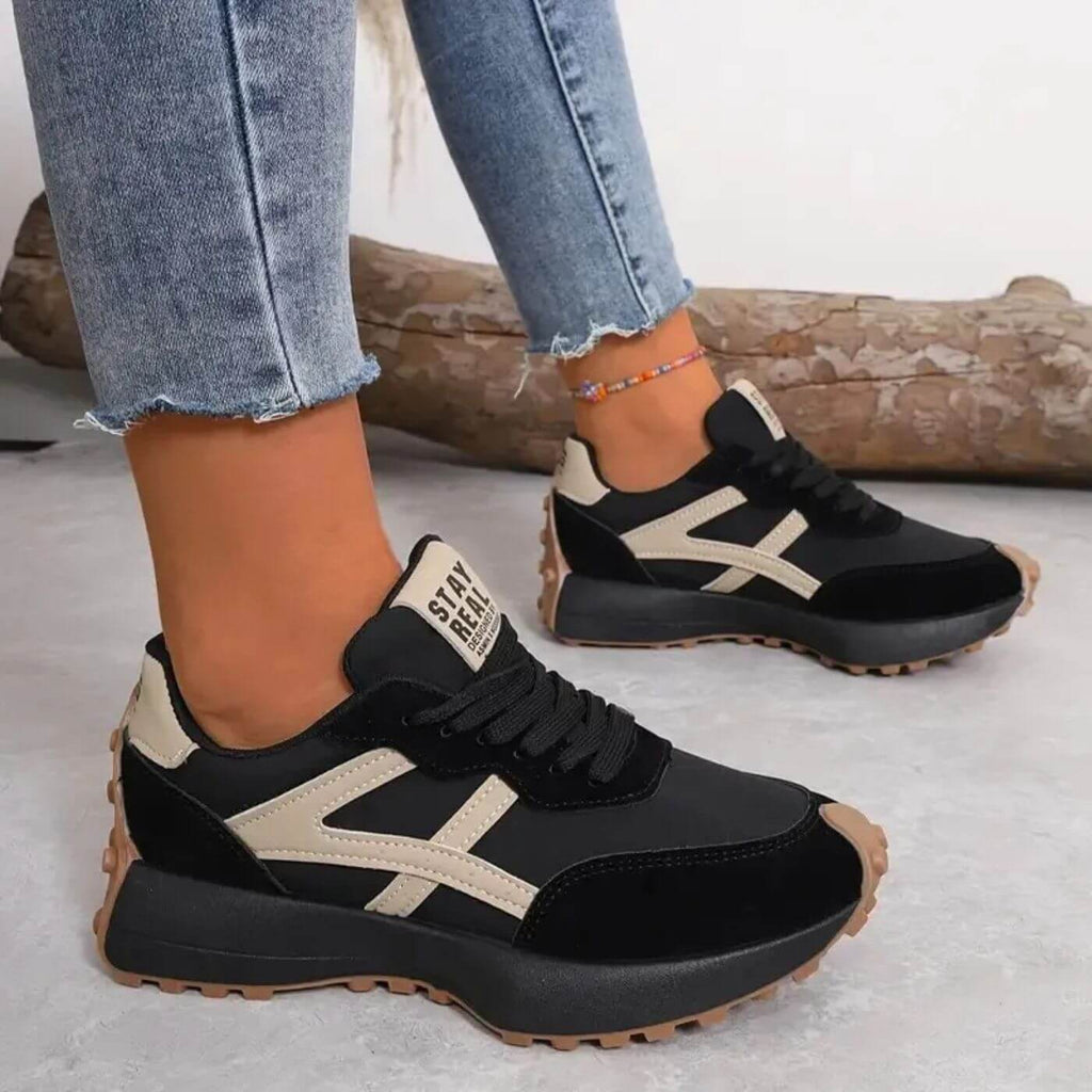 Sneakers For Women | Orthopedic Panel Upper Design Black A