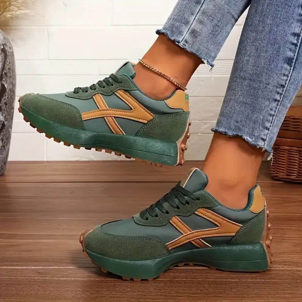 Sneakers For Women | Orthopedic Panel Upper Design Green