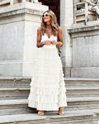 Sephira | Women's Fluffy Tulle Maxi Skirt – Elegant Tiered Look & Airy Style white
