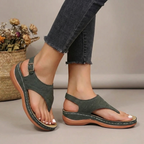 Women's Contoured Comfort Thong Sandals - Comfortable & Stylish Green