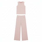 Elora | Women's Chic Wide-Leg Set – Co-ord Lounge Set & Tailored Minimalist Palazzo Suit