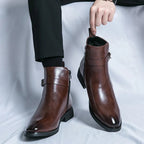 Sergio | Men's Genuine Leather Chelsea Boots – Luxury Waterproof Ankle Boot & Tailored Slimming Silhouette Brown