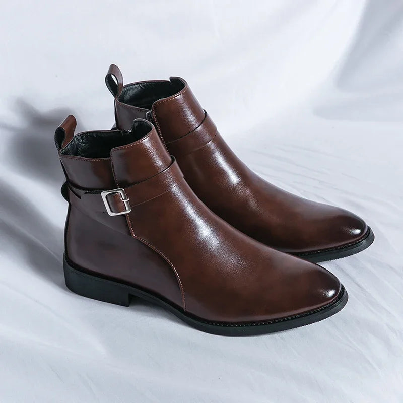 Sergio | Men's Genuine Leather Chelsea Boots – Luxury Waterproof Ankle Boot & Tailored Slimming Silhouette
