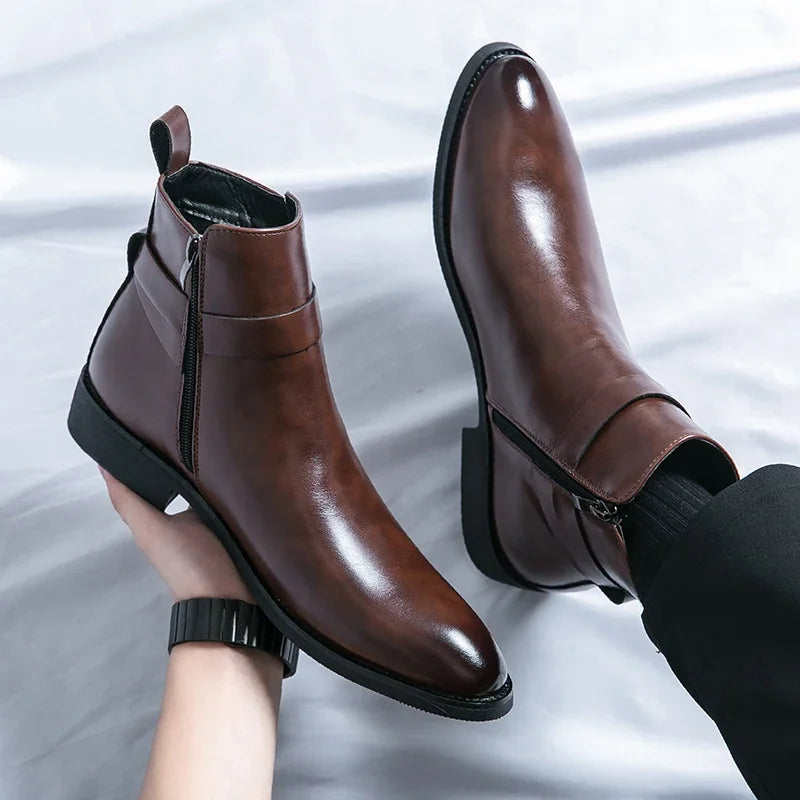 Sergio | Men's Genuine Leather Chelsea Boots – Luxury Waterproof Ankle Boot & Tailored Slimming Silhouette