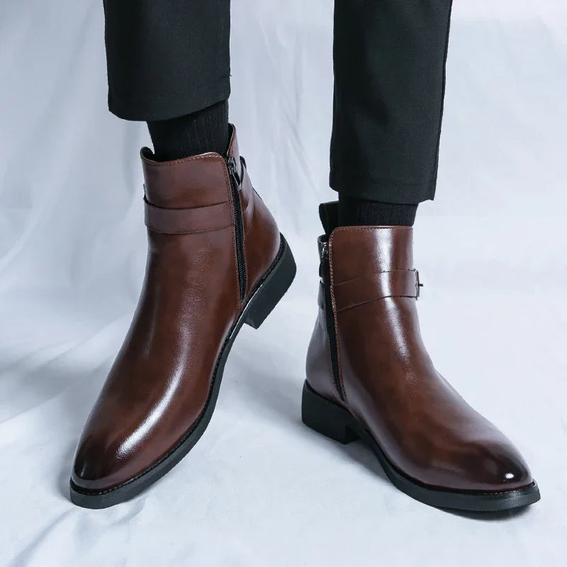 Sergio | Men's Genuine Leather Chelsea Boots – Luxury Waterproof Ankle Boot & Tailored Slimming Silhouette