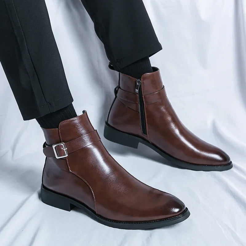 Sergio | Men's Genuine Leather Chelsea Boots – Luxury Waterproof Ankle Boot & Tailored Slimming Silhouette