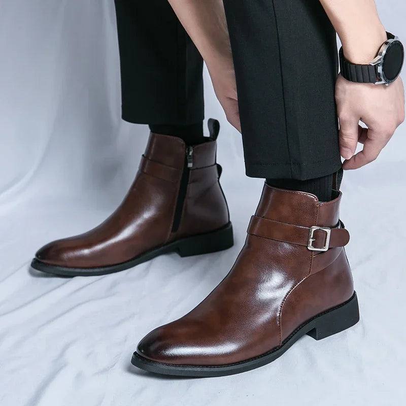 Sergio | Men's Genuine Leather Chelsea Boots – Luxury Waterproof Ankle Boot & Tailored Slimming Silhouette