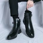 Sergio | Men's Genuine Leather Chelsea Boots – Luxury Waterproof Ankle Boot & Tailored Slimming Silhouette Black