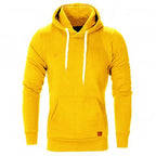 Ranches | Casual Hoodie for Men - With Kangaroo Pocket and White Drawstring Yellow