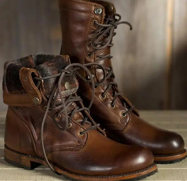 Boots For Women | Lace-Up Mid-Calf Design
