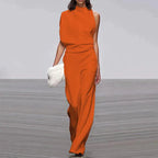 Women’s Effortless Summer Jumpsuit – Fluid Movement Tech & Sun-Kissed Palm Beach Glamour orange