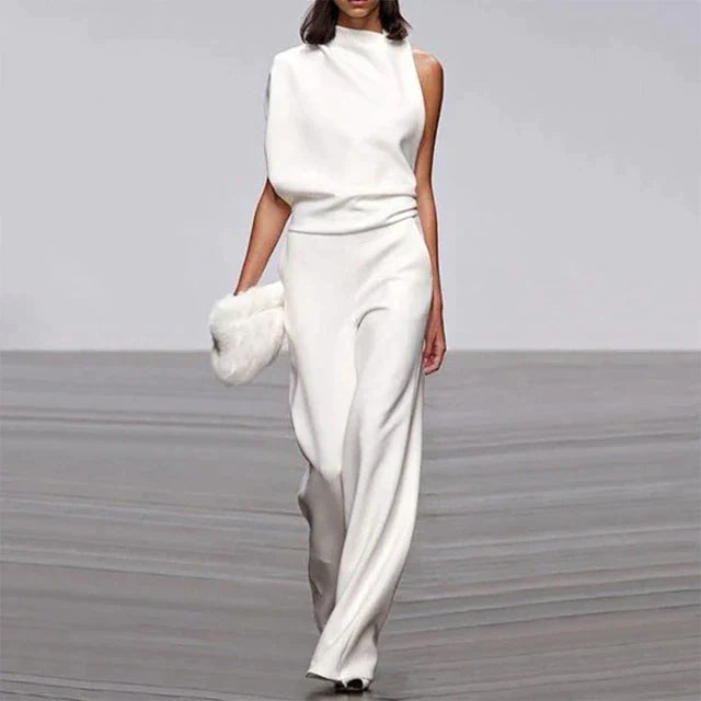 Women’s Effortless Summer Jumpsuit – Fluid Movement Tech & Sun-Kissed Palm Beach Glamour white