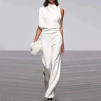 Women’s Effortless Summer Jumpsuit – Fluid Movement Tech & Sun-Kissed Palm Beach Glamour white