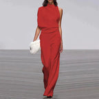 Women’s Effortless Summer Jumpsuit – Fluid Movement Tech & Sun-Kissed Palm Beach Glamour red