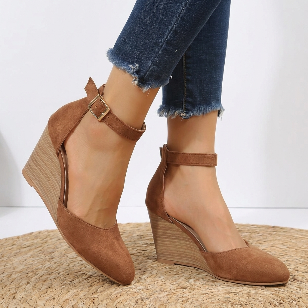 Siena Pointed-Toe Ankle Strap Wedge 1