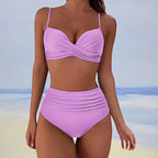 Women’s Designer Bikini Set – High-Sheen Compression Fiber, Sculptural Contour & Provocative Shoreline Glamour light violet