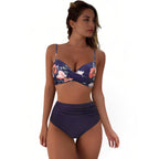 Women’s Designer Bikini Set – High-Sheen Compression Fiber, Sculptural Contour & Provocative Shoreline Glamour navy blue
