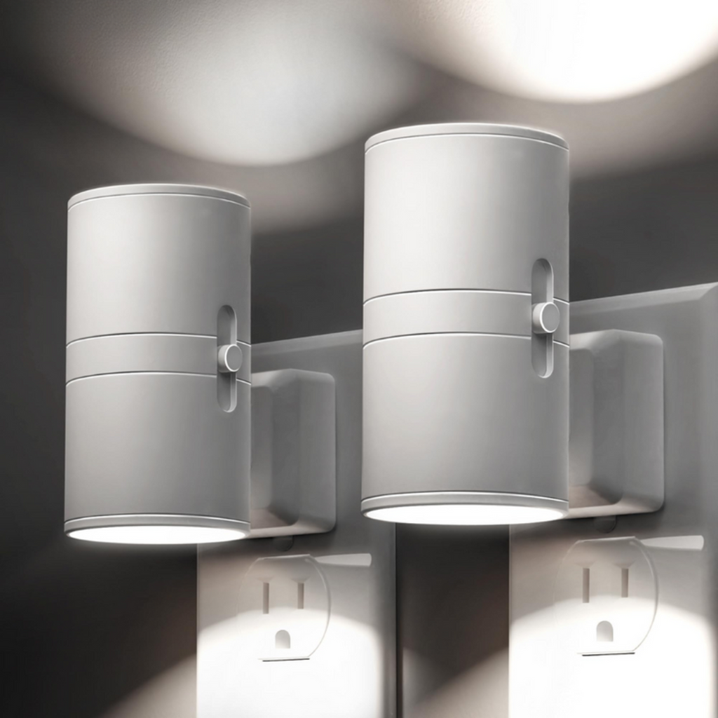 Smart LED Night Light with Day-Night Sensor and Stepless Dimming – Plug & Play Solution for the Home White
