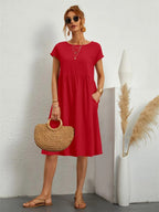 Vanity | Women's Modern Dress – Contemporary Silhouette & Architectural Cut orange-red
