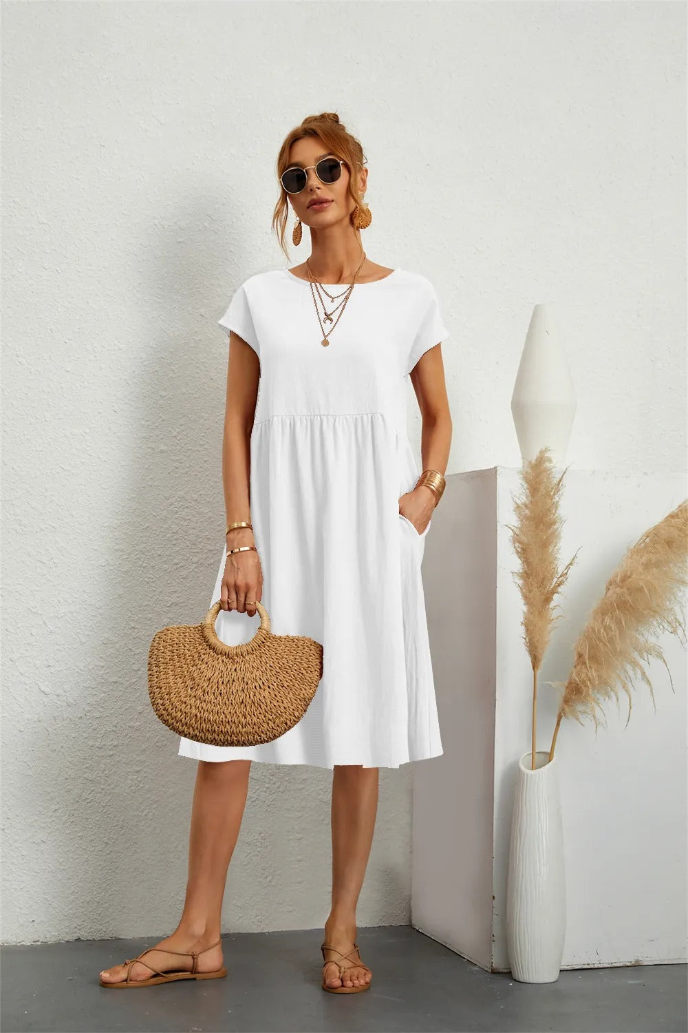 Vanity | Women's Modern Dress – Contemporary Silhouette & Architectural Cut white
