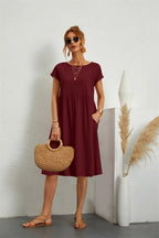 Vanity | Women's Modern Dress – Contemporary Silhouette & Architectural Cut Burgundian
