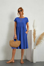 Vanity | Women's Modern Dress – Contemporary Silhouette & Architectural Cut blue