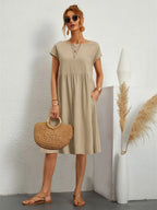 Vanity | Women's Modern Dress – Contemporary Silhouette & Architectural Cut khaki