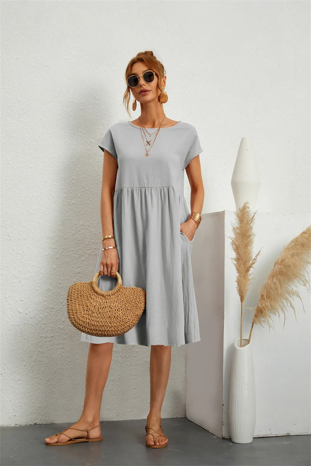Vanity | Women's Modern Dress – Contemporary Silhouette & Architectural Cut grey