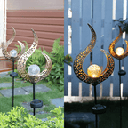 Solar Metal Garden Lamp with Warm LED Light and Stylish Outdoor Lighting