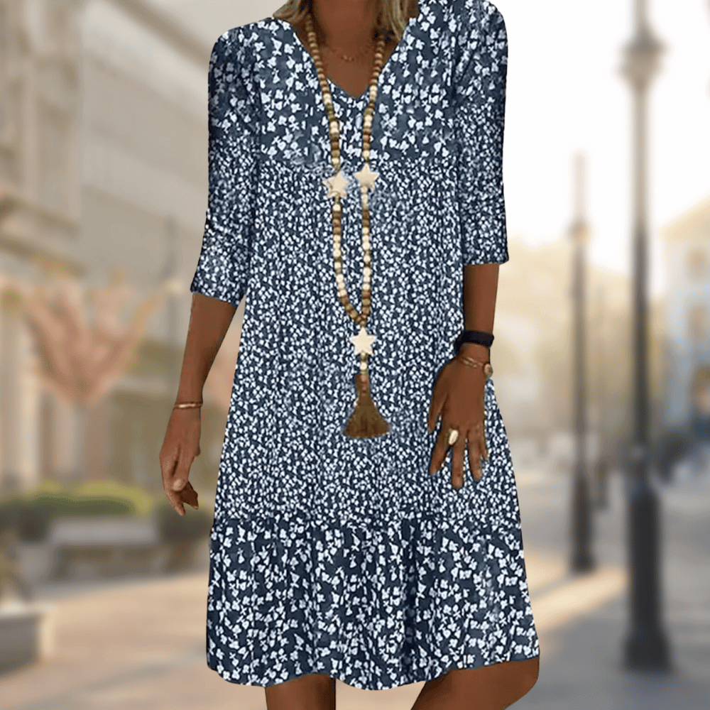 Grace | Women’s Modern Dress – Effortless Comfort Fit & Architectural Minimalist Drape blue