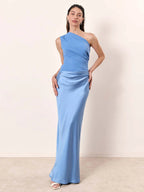 Sophia | One-Shoulder Satin Maxi Dress – Luxury Designer Asymmetric Gown & Tailored Minimalist Evening Wear