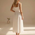 Solara | Square Neck Midi Sundress - Timeless Summer Elegance
