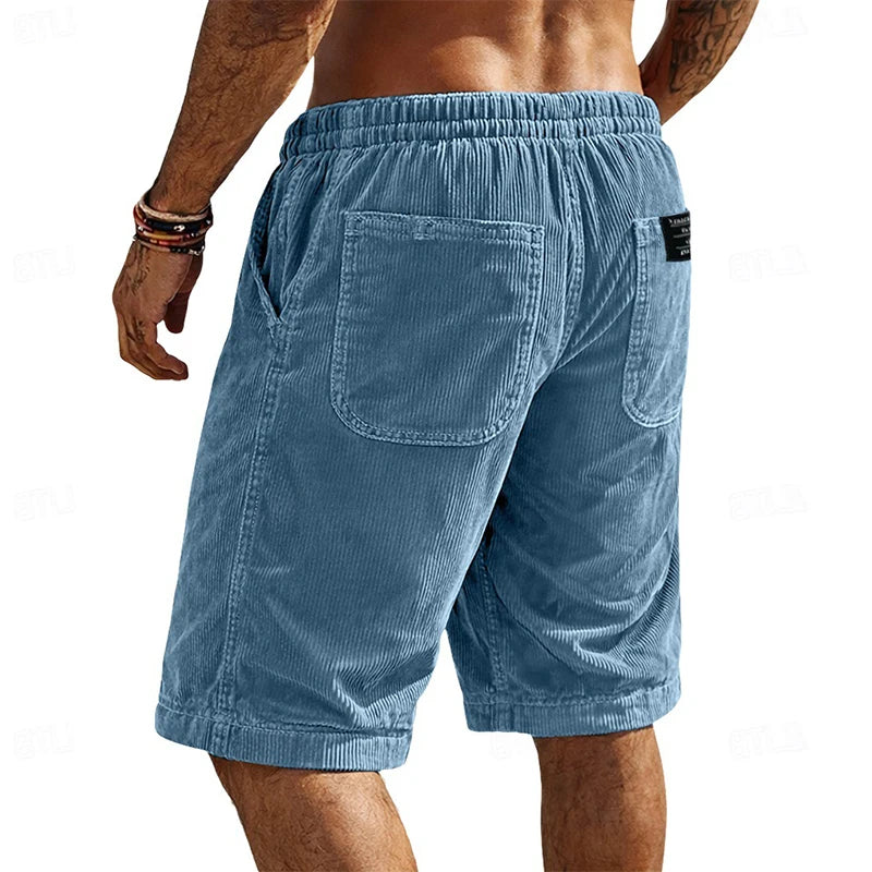 Tim | Vintage Striped Corduroy Shorts Light Blue