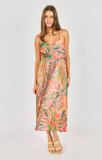 Amore | Sunset Ridge Pleated Midi Dress – Chic Artisan Grace & Refined Slimming Silhouette
